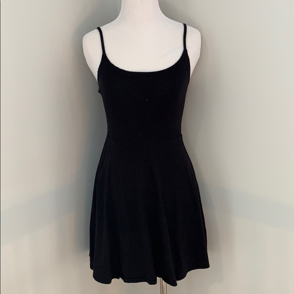forever 21 stretch black skater dress